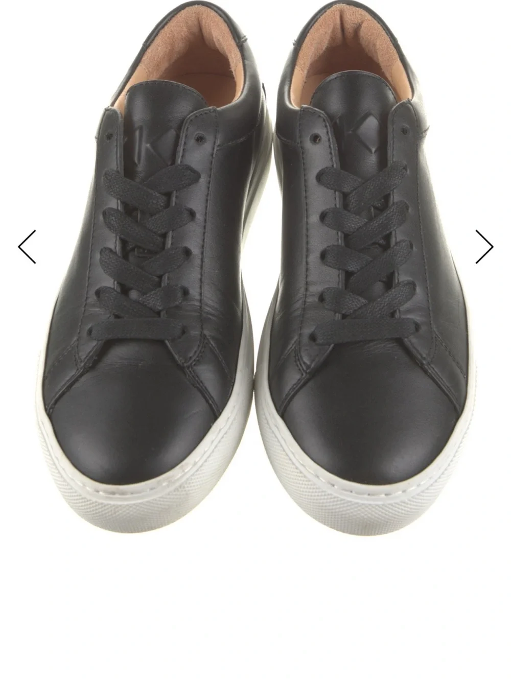 KOIO Black Leather Low-Top Women's Sneaker with White Sole
